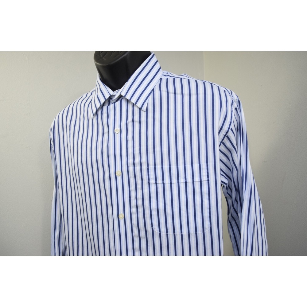 Tommy Bahama Hawaiian Dress Shirt Striped Long Sleeve Mens Size 16.5 36/37 Large